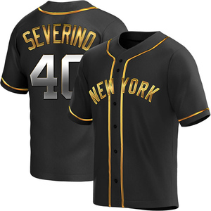 New York Yankees #40 Luis Severino Mlb Golden Brandedition Black Jersey  Gift For Yankees Fans - Bluefink